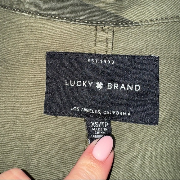 Lucky Brand Green Camo Trench Jacket Size Extra Small - Picture 4 of 11